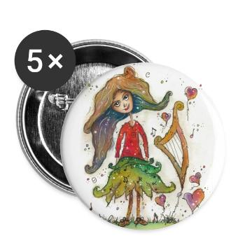 In meinem Garten - Buttons groß 56 mm (5er Pack) - Weiß - Vorne