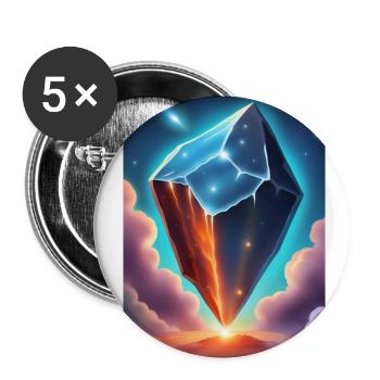Eisiger Meteor - Buttons groß 56 mm (5er Pack) - Weiß - Vorne