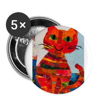 Katzen collage 0001 - Buttons groß 56 mm (5er Pack) - Weiß - Vorne