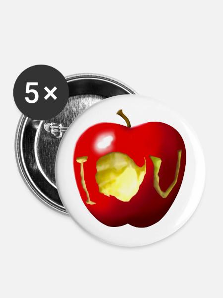 IOU - Buttons groß 56 mm (5er Pack) - Weiß