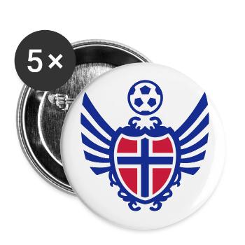 Football Crest (Norway) - Buttons large 2.2''/56 mm (5-pack) - white - Front