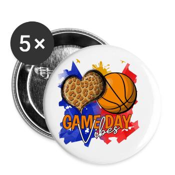 Philippines Filipino Flag Basketball I Cadeau - Lot de 5 grands badges (56 mm) - blanc - Devant