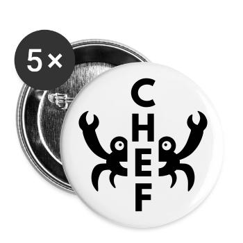 Chef (shared crab) - Buttons large 2.2''/56 mm (5-pack) - white - Front