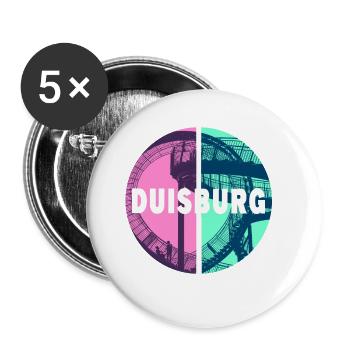 Duisburg Germany City Skyline Home Love - Buttons large 2.2''/56 mm (5-pack) - white - Front
