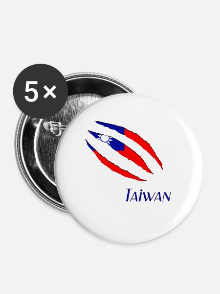 Taiwan - Buttons groß 56 mm (5er Pack) - Weiß
