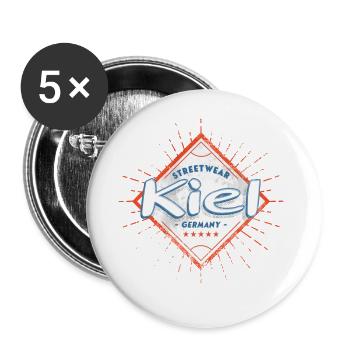 Kiel Deutschland Stadt Skyline Heimat Liebe - Buttons groß 56 mm (5er Pack) - Weiß - Vorne