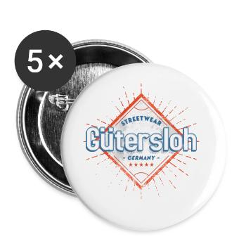 Gütersloh Deutschland Stadt Skyline Heimat Liebe - Buttons groß 56 mm (5er Pack) - Weiß - Vorne