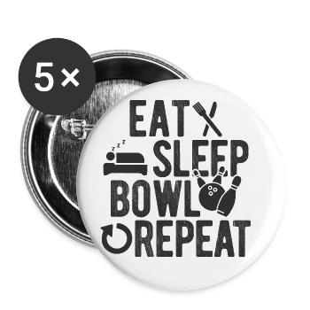 Bowling - Buttons groß 56 mm (5er Pack) - Weiß - Vorne