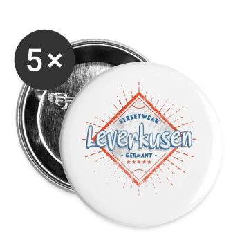 Leverkusen Allemagne Ville Skyline Accueil Amour - Lot de 5 grands badges (56 mm) - blanc - Devant