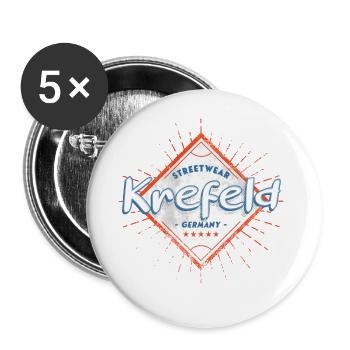 Krefeld Deutschland Stadt Skyline Heimat Liebe - Buttons groß 56 mm (5er Pack) - Weiß - Vorne