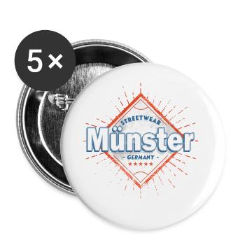 Münster Germany City Skyline Home Love - Buttons large 2.2''/56 mm (5-pack) - white - Front