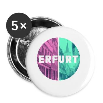 Erfurt Deutschland Stadt Skyline Heimat Liebe - Buttons groß 56 mm (5er Pack) - Weiß - Vorne