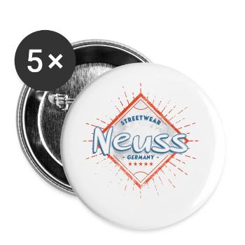 Neuss Allemagne Ville Skyline Accueil Amour - Lot de 5 grands badges (56 mm) - blanc - Devant