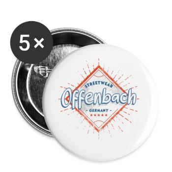 Offenbach Deutschland Stadt Skyline Heimat Liebe - Buttons groß 56 mm (5er Pack) - Weiß - Vorne