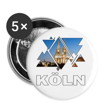 Cologne Cathedral Germany City Skyline Home Love - Buttons large 2.2''/56 mm (5-pack) - white - Front