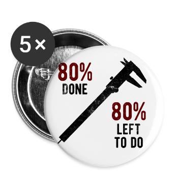 Maschinen-Bediener Maschinenführer Machinist - Buttons groß 56 mm (5er Pack) - Weiß - Vorne