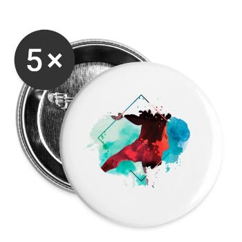 Handball Handball Player Handball Player Splash Bunt - Buttons large 2.2''/56 mm (5-pack) - white - Front