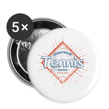 Tennis Vintage Retro Tennis Player Player Sport - Buttons large 2.2''/56 mm (5-pack) - white - Front