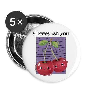 Cherry-ish You - Lot de 5 grands badges (56 mm) - blanc - Devant