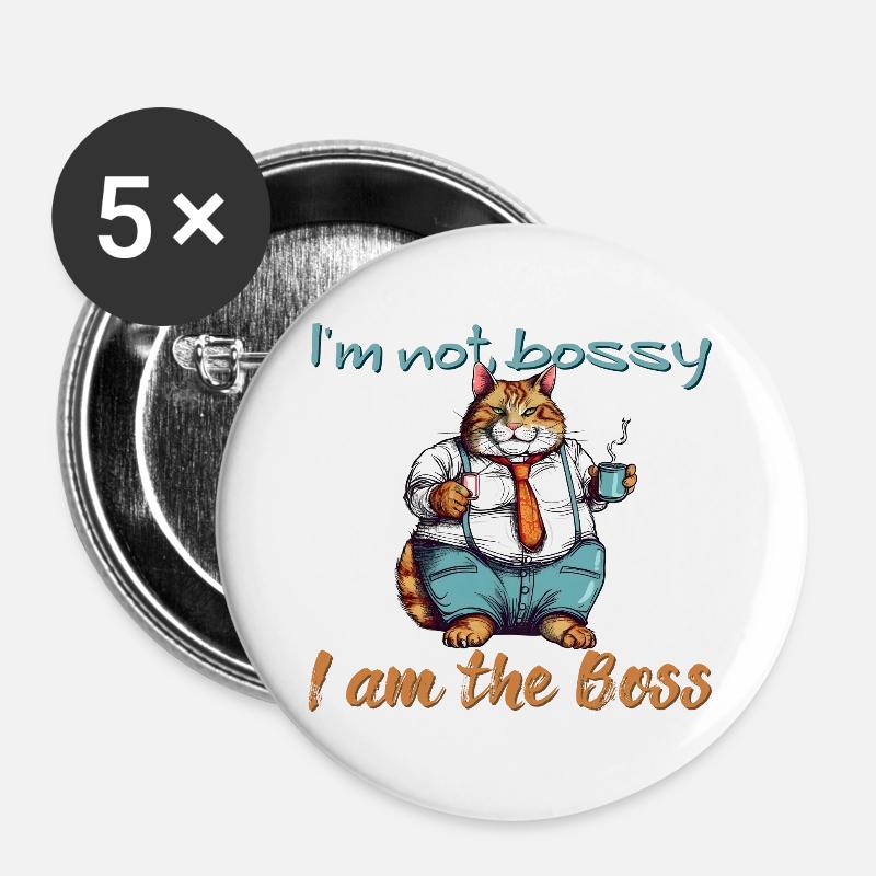 I'm not bossy - Buttons large 2.2''/56 mm (5-pack) - white