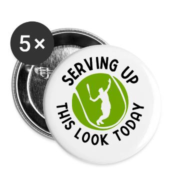 Tennisplatz Spruch Für Tennis - Buttons groß 56 mm (5er Pack) - Weiß - Vorne