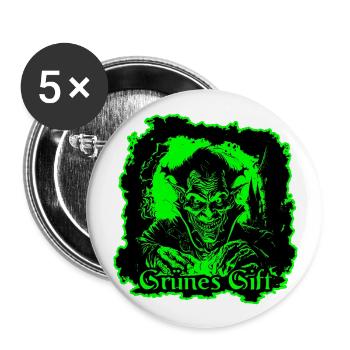 grünes Gift - Buttons groß 56 mm (5er Pack) - Weiß - Vorne