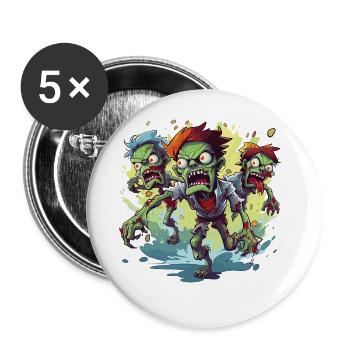 Zombie Apocalypse Halloween Zombie Hunter Undead - Buttons large 2.2''/56 mm (5-pack) - white - Front