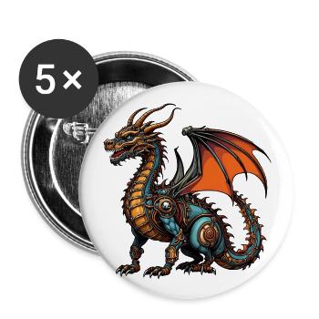 dragon - Buttons large 2.2''/56 mm (5-pack) - white - Front