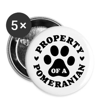 Property of a Pomeranian - Buttons large 2.2''/56 mm (5-pack) - white - Front