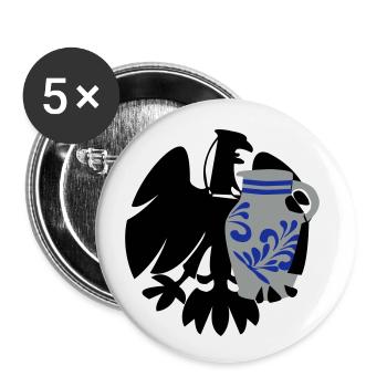 Adler & Bembel - Buttons groß 56 mm (5er Pack) - Weiß - Vorne