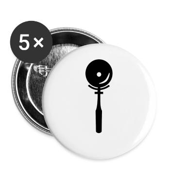Pizzaschneider - Buttons groß 56 mm (5er Pack) - Weiß - Vorne