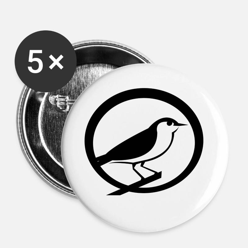 bird - Buttons large 2.2''/56 mm (5-pack) - white