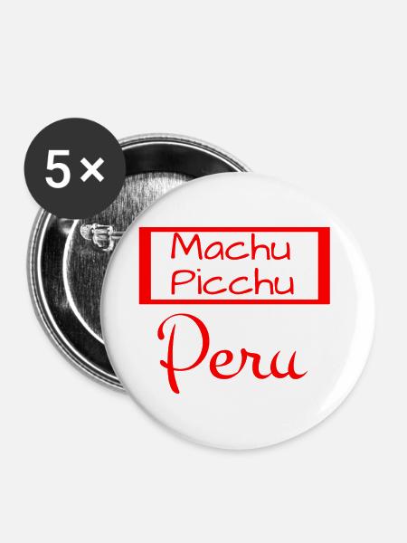 Machu Picchu Peru - Buttons groß 56 mm (5er Pack) - Weiß