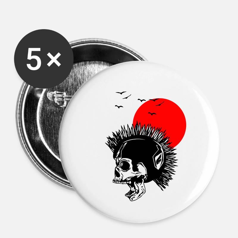 the skull - Buttons groß 56 mm (5er Pack) - Weiß