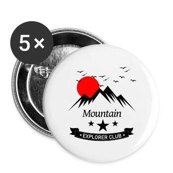 mountain w - Buttons large 2.2''/56 mm (5-pack) - white - Front