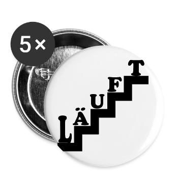 Läuft Motivation Treppe Gewinner - Buttons groß 56 mm (5er Pack) - Weiß - Vorne