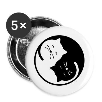 chat - Lot de 5 grands badges (56 mm) - blanc - Devant