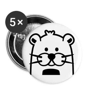 Otter - Buttons groß 56 mm (5er Pack) - Weiß - Vorne