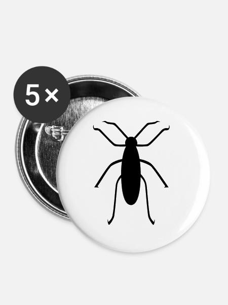 Insekt - Buttons groß 56 mm (5er Pack) - Weiß