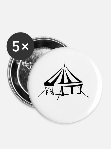 Zirkus - Buttons groß 56 mm (5er Pack) - Weiß