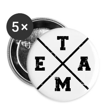 Team - Buttons groß 56 mm (5er Pack) - Weiß - Vorne