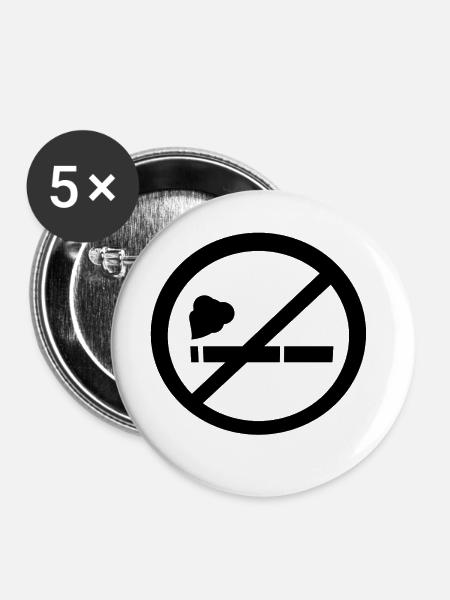Nichtraucher - Buttons groß 56 mm (5er Pack) - Weiß