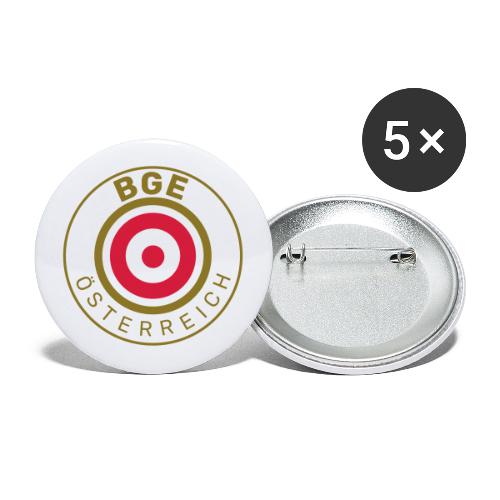 BGE in Österreich mit Fahne - Buttons groß 56 mm (5er Pack)