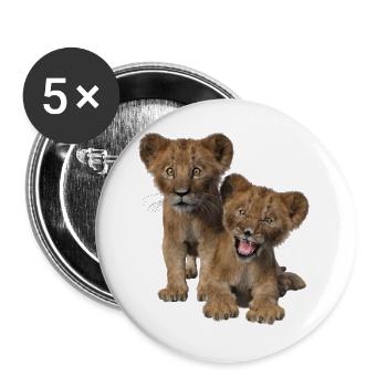 Les lions, les lions, les lions - Lot de 5 grands badges (56 mm) - blanc - Devant