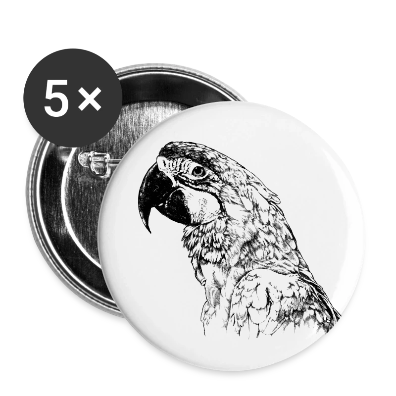 Papagei, Gelbbrustara - Buttons gro&szlig; 56 mm (5er Pack)