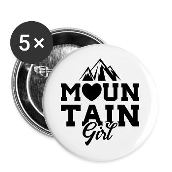Berg Mädchen Liebe Herz - Buttons groß 56 mm (5er Pack) - Weiß - Vorne