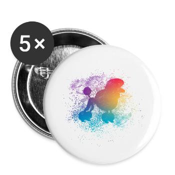 Dog Lover Poodle Love Cute Dog Love Bes - Buttons large 2.2''/56 mm (5-pack) - white - Front