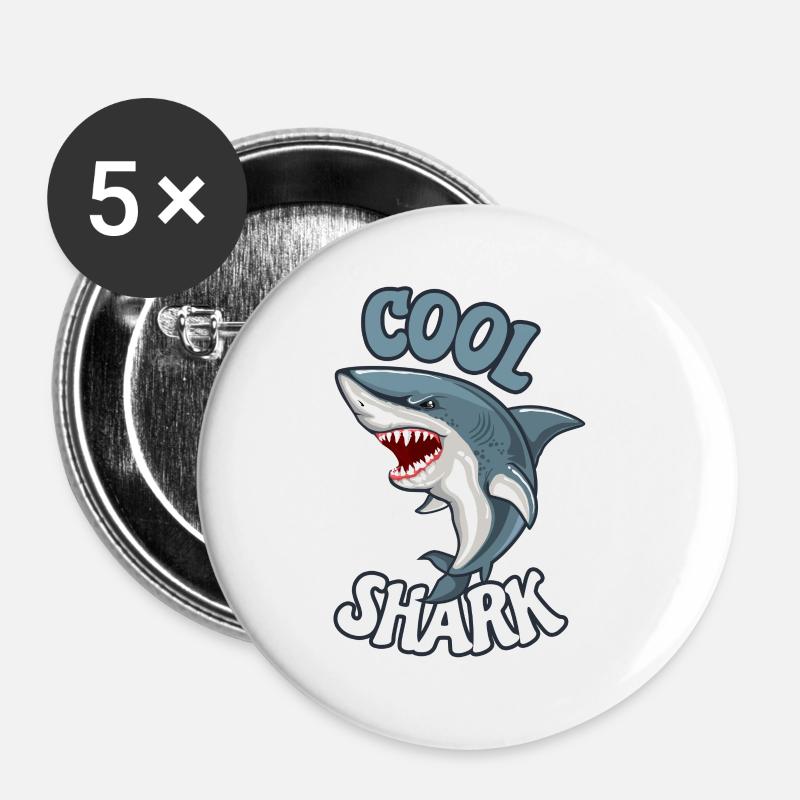 Cool sharks marine animals ocean cool shark - Buttons large 2.2''/56 mm (5-pack) - white