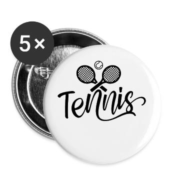 Tennis Sport Raquettes de tennis - Lot de 5 grands badges (56 mm) - blanc - Devant