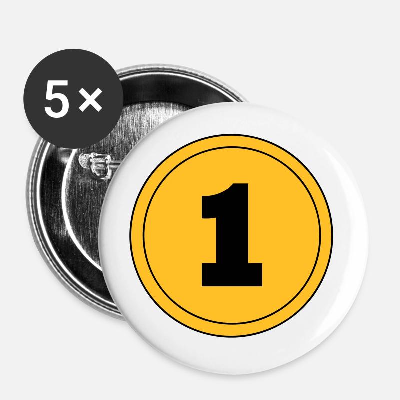 Number 1 - Buttons large 2.2''/56 mm (5-pack) - white